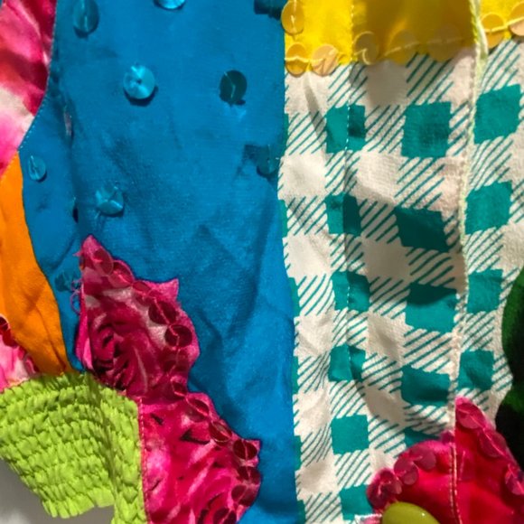 3) Vintage Diane Gilman Art to Wear Artsy Boho Sequined Patchwork Quilt Bomber … - Picture 8 of 9